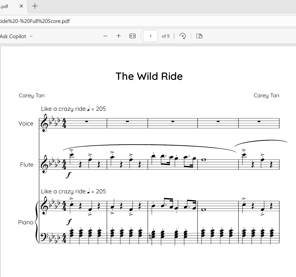Original Socre: The Wild Ride